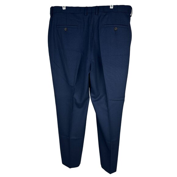 J.M. Haggar Classic Fit Navy Dress Pants 38X29 Polyester Blend Mens - Picture 2 of 5